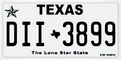 TX license plate DII3899