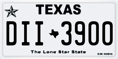 TX license plate DII3900