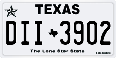 TX license plate DII3902