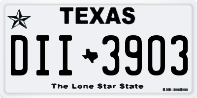 TX license plate DII3903