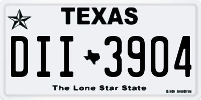 TX license plate DII3904