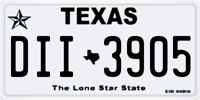 TX license plate DII3905