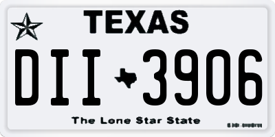 TX license plate DII3906