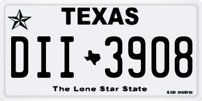TX license plate DII3908