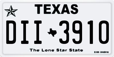 TX license plate DII3910
