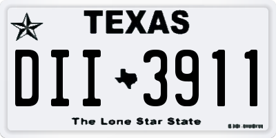 TX license plate DII3911