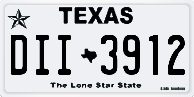 TX license plate DII3912