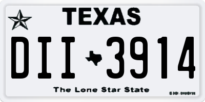 TX license plate DII3914