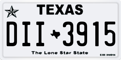 TX license plate DII3915