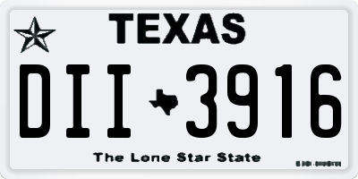 TX license plate DII3916