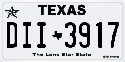 TX license plate DII3917