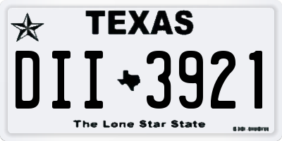 TX license plate DII3921