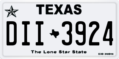 TX license plate DII3924