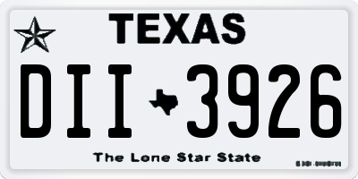 TX license plate DII3926