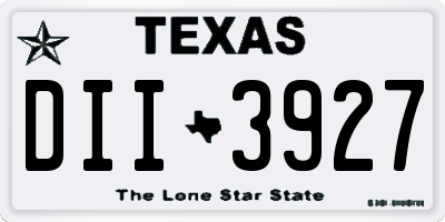 TX license plate DII3927