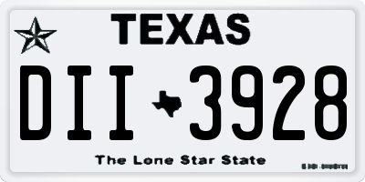 TX license plate DII3928