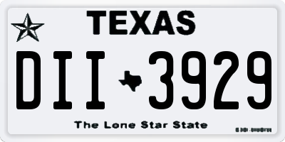 TX license plate DII3929