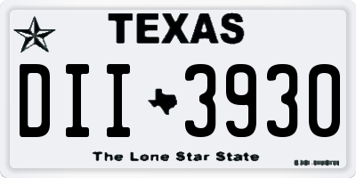 TX license plate DII3930