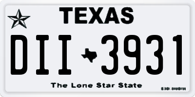 TX license plate DII3931