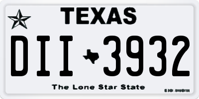 TX license plate DII3932