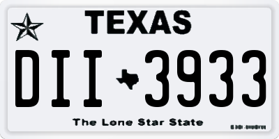 TX license plate DII3933