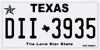 TX license plate DII3935