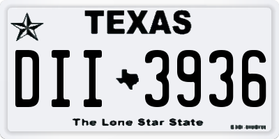 TX license plate DII3936