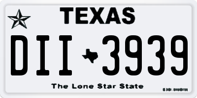 TX license plate DII3939