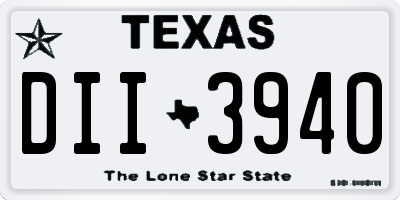 TX license plate DII3940