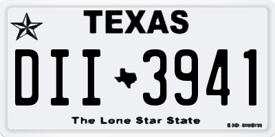 TX license plate DII3941