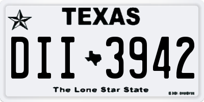 TX license plate DII3942