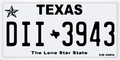 TX license plate DII3943