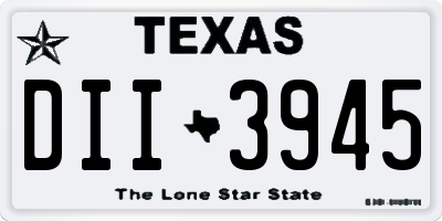 TX license plate DII3945