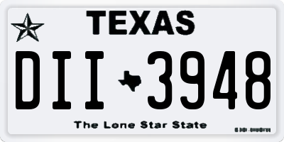 TX license plate DII3948