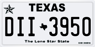 TX license plate DII3950