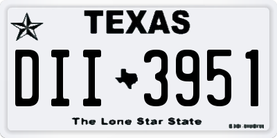 TX license plate DII3951