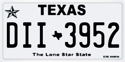 TX license plate DII3952