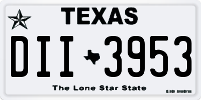 TX license plate DII3953