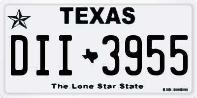 TX license plate DII3955