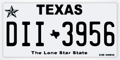 TX license plate DII3956