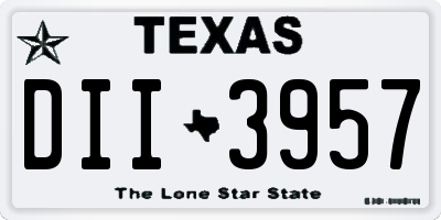 TX license plate DII3957
