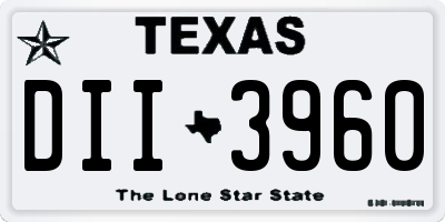 TX license plate DII3960
