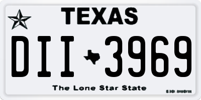 TX license plate DII3969