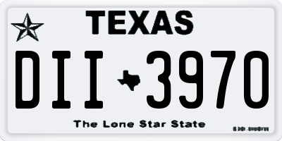 TX license plate DII3970
