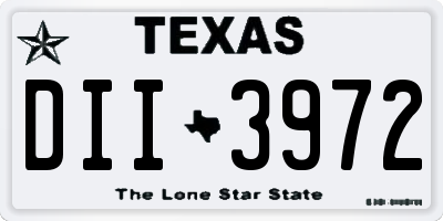 TX license plate DII3972