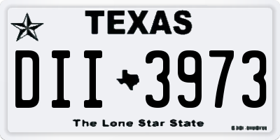 TX license plate DII3973
