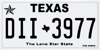 TX license plate DII3977