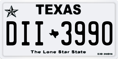 TX license plate DII3990