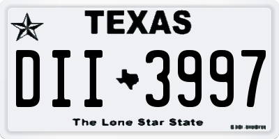 TX license plate DII3997