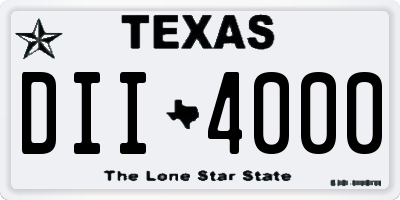 TX license plate DII4000